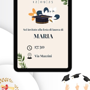 Tarjeta de INVITACIÓN para fiesta de GRADUACIÓN MINIMALISTA y general - imprimible y personalizable -