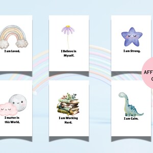 30 Affirmation Cards For Kids Printable, Positive Affirmation Cards, Motivational Cards, Kids Mental Health, Kids Anxiety Cards, Montessori