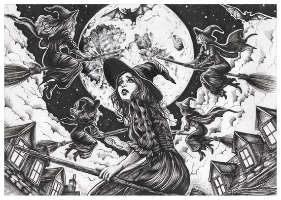 Limited Edition | Witch’s First Flight | A4 Art Print