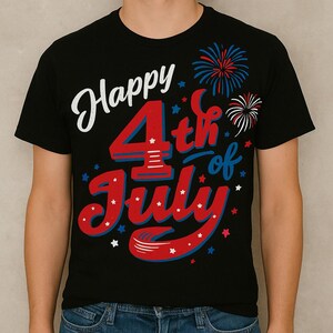 Happy 4th Of July Shirt, Vintage Distressed Patriotic Tee, Independence Day USA Flag Fireworks Shirt, Red White Blue Holiday Top