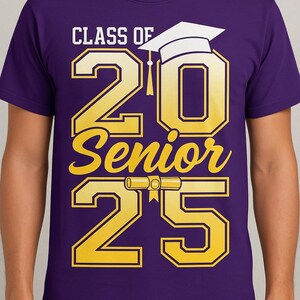 Class Of 2025 Senior Shirt, Graduation 2025 Varsity Style Tee, High School Grad Gift Shirt, Diploma Cap Graphic, Senior Year T-Shirt