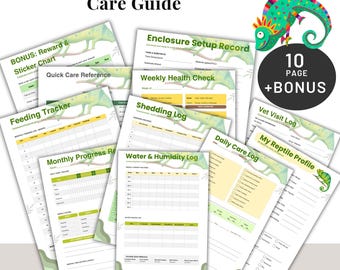Reptile Care Journal Tracker | Lizard, Snake, Gecko Log (Digital Download)