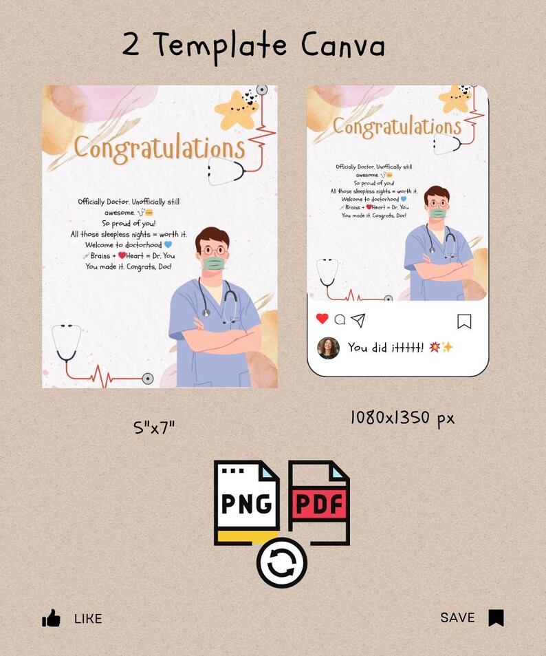 Congrats New Doctor Card | Med School Graduation Gift Digital Download ...