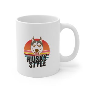 Husky Style Mug - Perfect Gift for Dog Lovers,  Cool Husky Face Graphic Mug, Gift for Husky Mom or Dad, Husky Fans, Funny Dog Mug