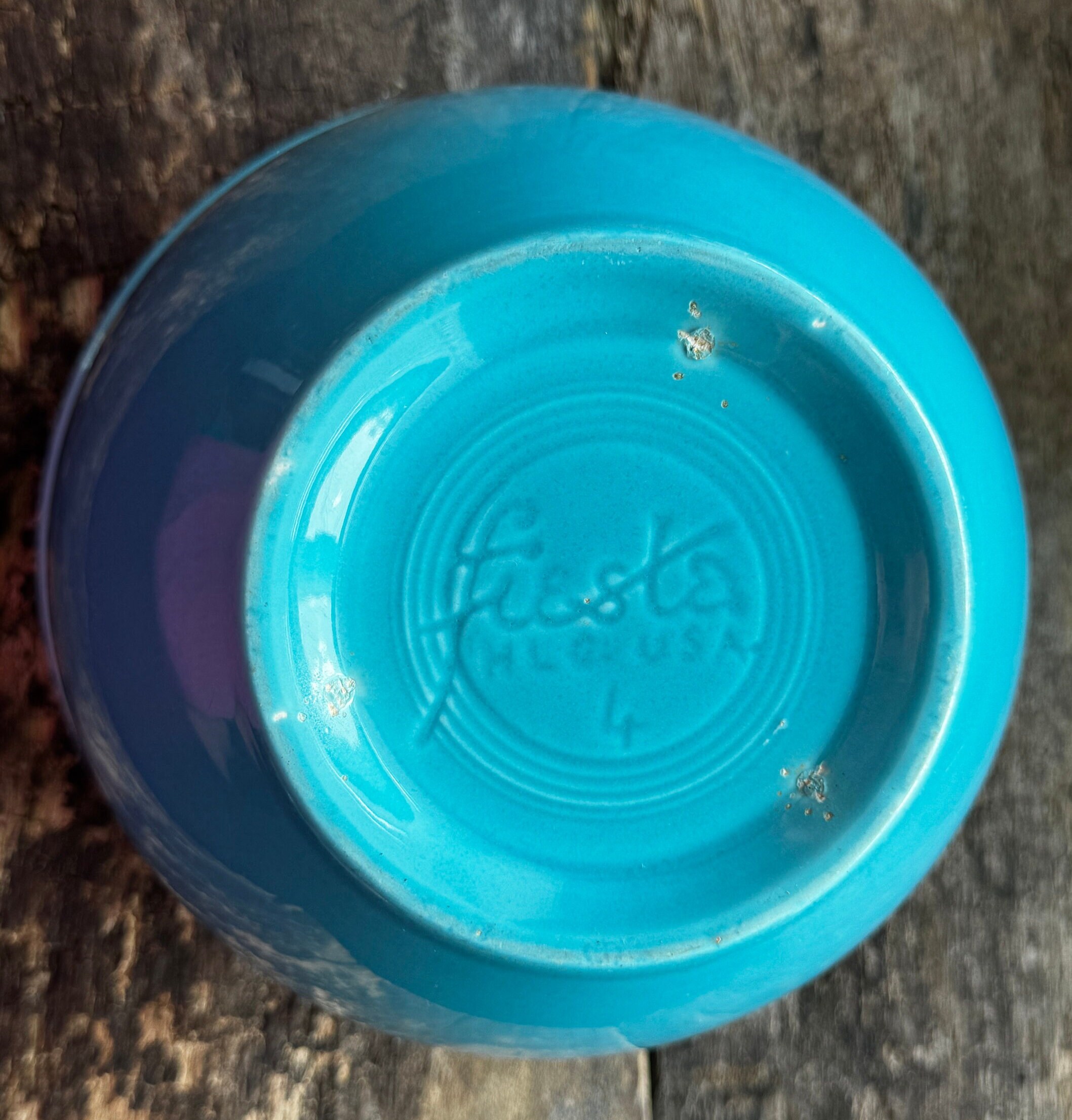 Fiestaware Turquoise 4 Mixing Bowl With Inside Rings - Etsy