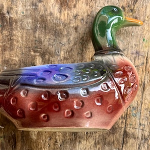 McCoy Duck Art Pottery Planter USA made Mallard Duck from McCoy from the 50&#39;s Measuring about 7&quot;x 6&quot;
