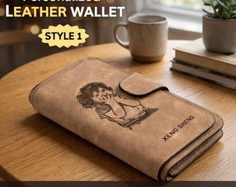 Custom Photo Leather Wallet | Personalized Valentine Gift