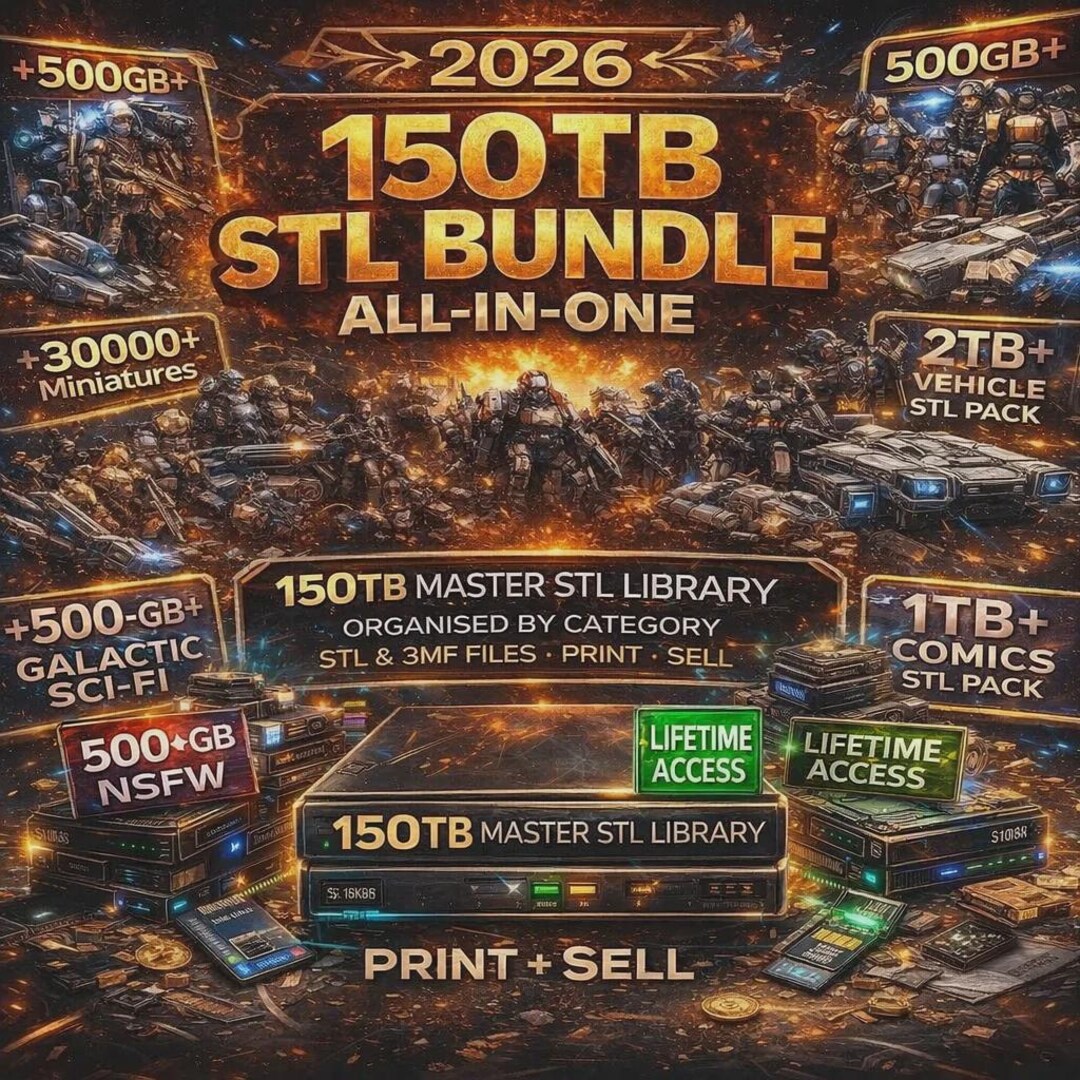 160,000+ STL Files Mega Pack | 150TB 3D Printing Library | 3D Model STL ...