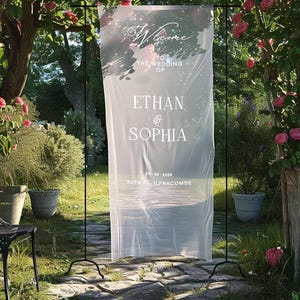 Welcome Fabric Sign, Sheer Sign, Personalized Wedding Welcome Sign, Lace Fabric Sign, Custom Linen Wedding Signs, Bridal Shower Signs
