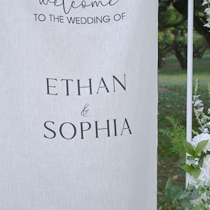 Welcome Sign Wedding, Fabric Sign, Custom Linen Wedding Signs, Modern Wedding Welcome Sign, Wedding Welcome Signs, Baby Shower Sign