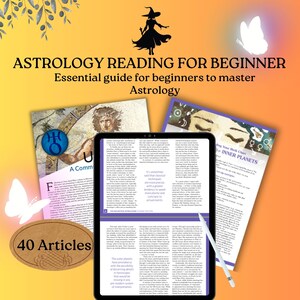 Paquete de lectura astrológica para principiantes, lectura de brujería, grimorio digital y libros de magia.