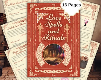 Love Spells and Rituals, Witchcraft, Book of Shadows, Grimoire Pages, Beginner Witch Kit