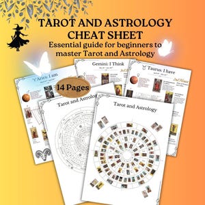 Tarot und Astrologie Spickzettel, Tarot Anfänger, Grundlagen der Astrologie, Printable