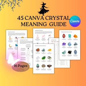 45 Crystal Meaning Guide, Crystal Printable,Crystal Cheat Sheet, Crystal Guide Cards, Crystal Properties