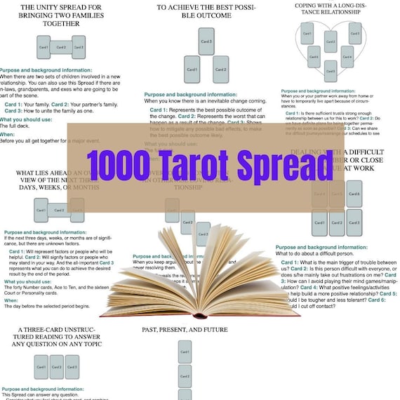 1000 Tarot Spreads Guide: Tarot Cheat Sheets for Beginners (E-book PDF Download)