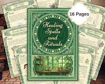Healing Spells and Rituals, Witchcraft, Book of Shadows, Grimoire Pages, Beginner Witch Kit