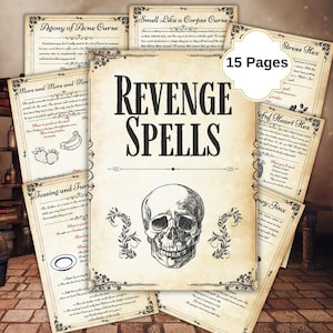 Revenge Spells and Rituals, Witchcraft, Book of Shadows, Grimoire Pages, Beginner Witch Kit