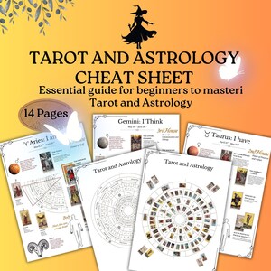 Hojas de trucos de tarot y astrología, Tarot para principiantes, Fundamentos de astrología, Imprimibles