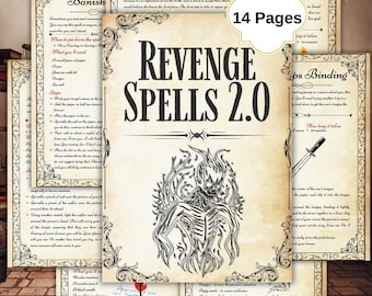 Revenge Spells and Rituals, Witchcraft, Book of Shadows, Grimoire Pages, Beginner Witch Kit