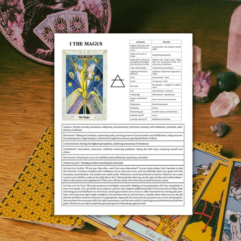Tarot Cheat Sheet for Beginners (PDF Download) - Etsy