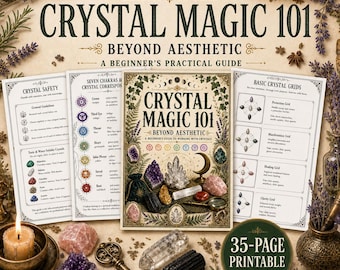 Magia dei cristalli 101 / Guida per streghe principianti / Pagine del Libro delle Ombre / Download digitale PDF