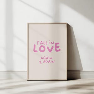 Fall in Love Again and Again Poster - Charli Lryic Print | Brat Wall Art