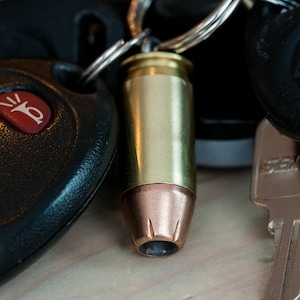 BULLET KEYCHAIN - Real .45 Caliber Hollow Point Bullet Key Chain - Handmade in USA