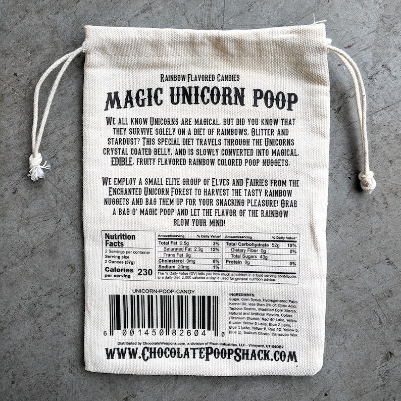 Unicorn Poop Edible Rainbow Poop Nuggets in Cotton Pouch Etsy