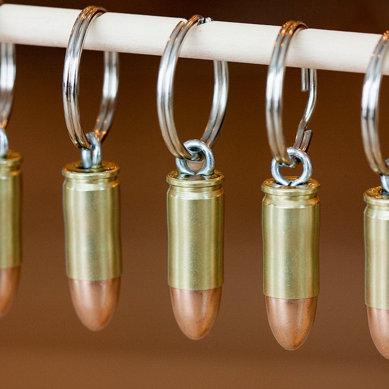 BULLET KEYCHAIN Real 9mm Bullet Key Chain Handmade in USA Etsy