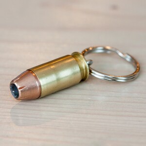 BULLET KEYCHAIN Real .45 Caliber Hollow Point Bullet Key Chain Handmade ...