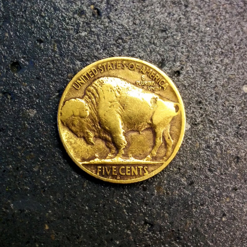 Buffalo Nickel Pure 24K Gold Plated aka Indian Head Nickel Etsy