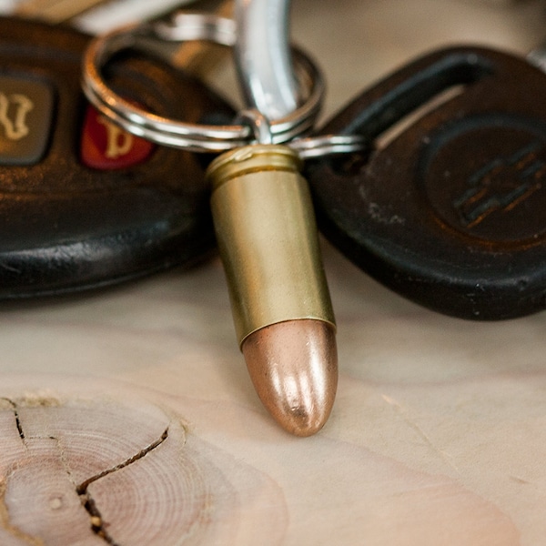 BULLET KEYCHAIN - Real 9mm Bullet Key Chain - Handmade in USA