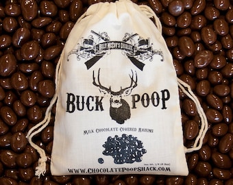Chocolate BUCK POOP packed in a Vintage Hand Printed Cotton Bag - Perfect for Gifts!