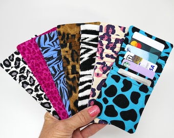 Card Holder • 6-Slot Credit Card Insert • Wallet Purse Wristlet • Credit Card Holder • Loyalty Card Holder • Gift Card Holder • Animal Print