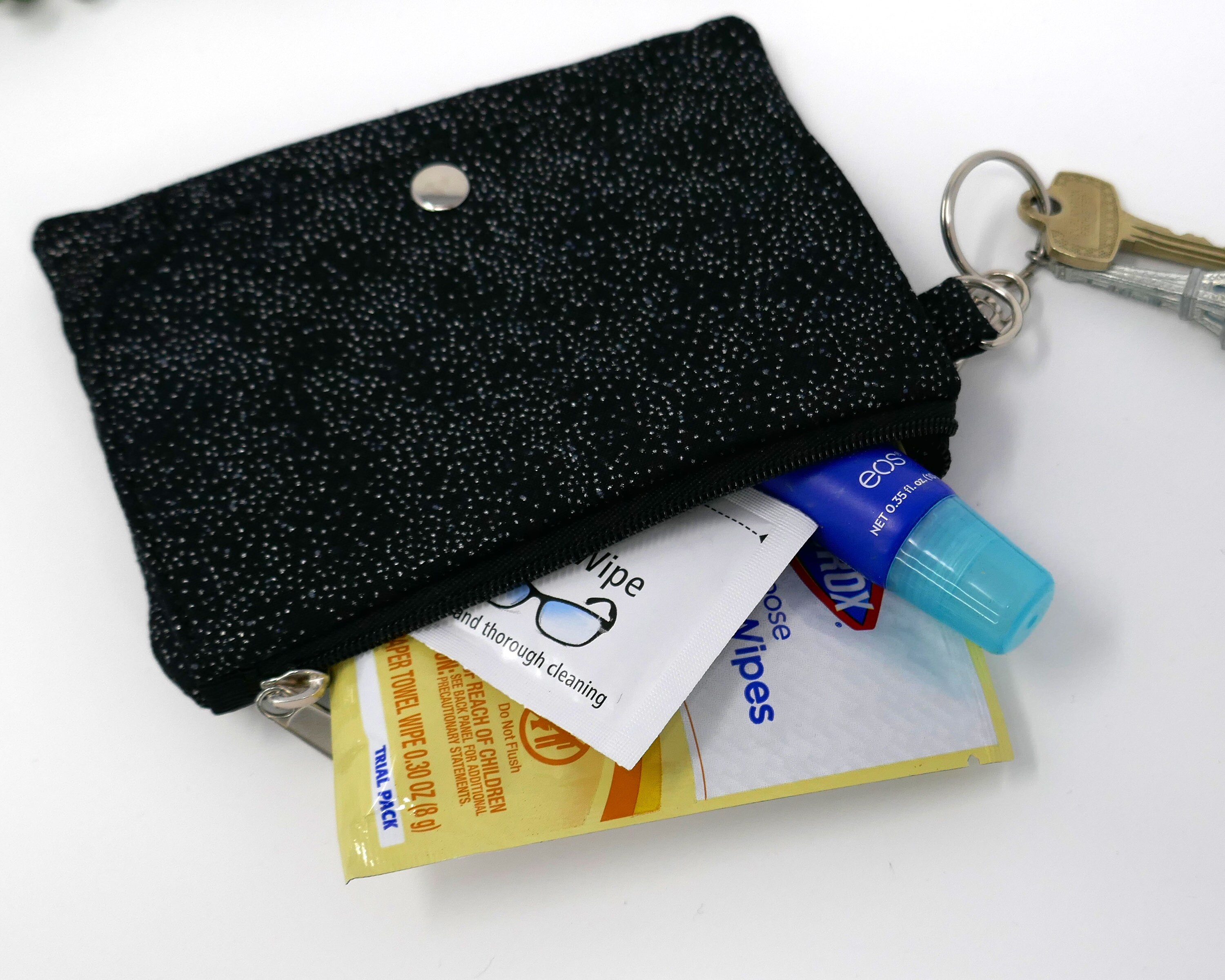 Just Peachy Card Coin Pouch Mini Wallet Perfect Gift Women s Wallet Black Lanyard Wristlet Sparkly Etsy Ireland