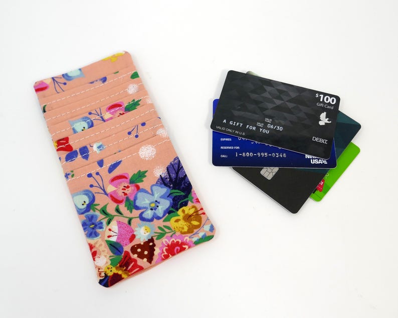 Floral Credit Card Holder 6-slot Credit Card Insert Wallet or Bag ...