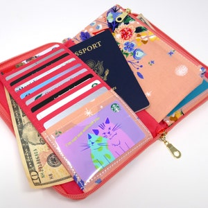 Cartera de mujer grande personalizada Billetera grande con cremallera Regalo hecho a mano para su bolsillo hecho a medida Cartera hecha a mano única en su tipo