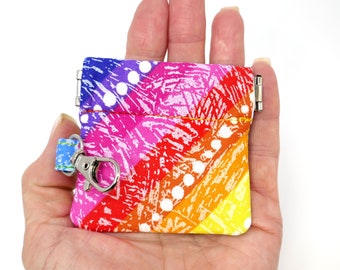 Mini Snap Pouch, Flex Frame, Small Multi Use Pouch, Floral, Medicine, Coin Purse, Jewelry, Travel