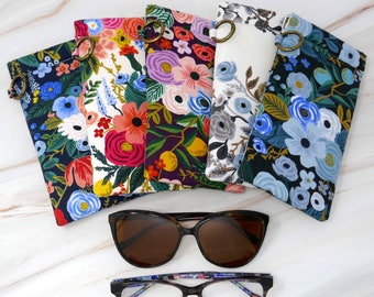 Floral Eyeglasses Case Padded Readers Holder Rifle Paper Co Garden Party Handcrafted Sunglasses Pouch Gift for Her Fast Shipping