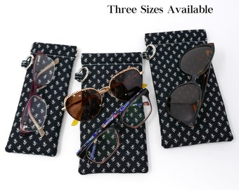 Floral Glasses Case, Eyeglasses Holder, Padded Readers Sleeve, Sunglasses, Flex Frame Snap Pouch, Three Sizes, Tiny Flowers