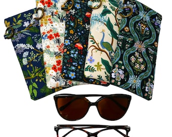 Floral Padded Eyeglasses Case, Readers Holder, Rifle Paper Co, Handcrafted Sunglasses Pouch, Gift, Fast Shipping