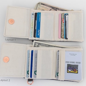 Billetera pequeña para tarjetas, billetera triple, On the Run EXTRA, billetera pequeña, hecha a pedido, minimalista pequeña, llavero, tarjetero, efectivo, monedas