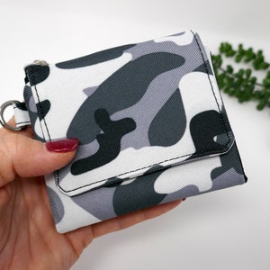 Camouflage Brieftasche, Camo wasserdichte Leinwand, Schiffe schnell, auf dem Lauf extra Mini Taschenbuch, Kreditkarten Brieftasche, dreifache minimalistische Brieftasche