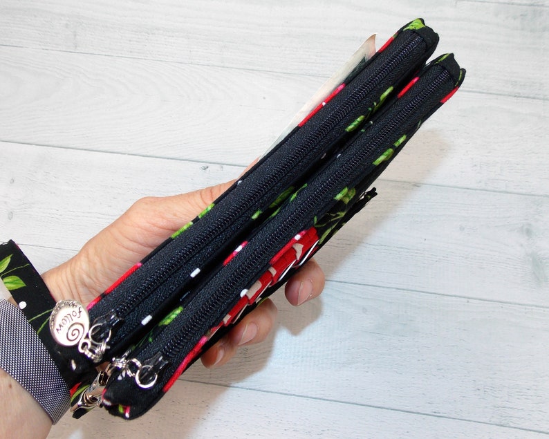 Design Your Own Credit Card Wallet \u2022 Twin Zip Here We Go Wallet \u2022 Purse Insert \u2022 Change Purse \u2022 Choose Your Fabric \u2022 Two Sizes