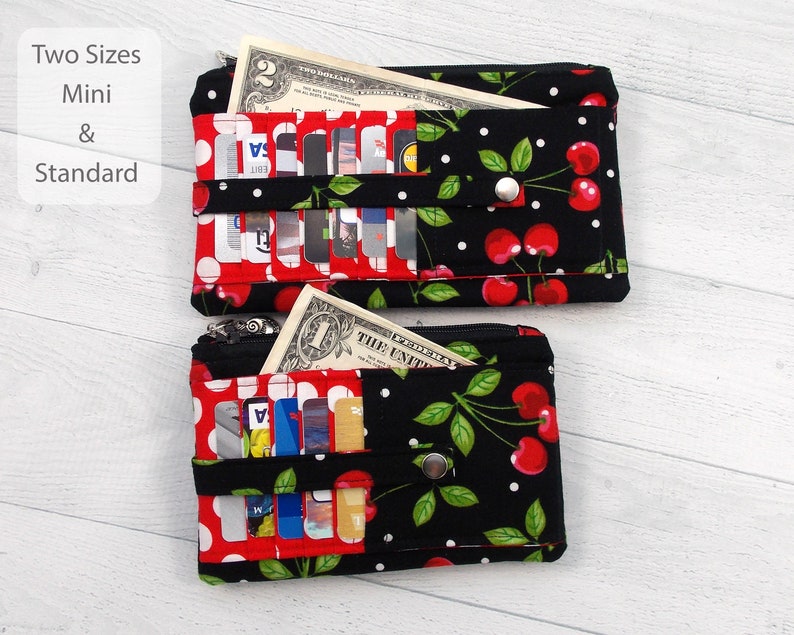 Design Your Own Credit Card Wallet \u2022 Twin Zip Here We Go Wallet \u2022 Purse Insert \u2022 Change Purse \u2022 Choose Your Fabric \u2022 Two Sizes