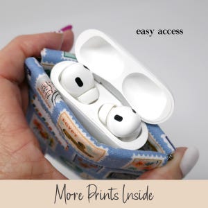 Custodia in tessuto per AirPods Pro, piccola custodia per auricolari Flex Frame, custodia multiuso a scatto, floreale, clip, regalo, elettronica, ORIZZONTALE, Rifle Paper Co