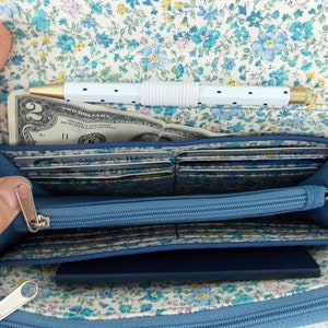 Cartera acordeón personalizada, Teléfono móvil, Pulsera de mujer con doble cremallera, Monedero de tela hecho a mano, Selecciona tu tela, Bolso cruzado, Hecho por encargo