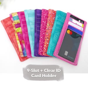 9-Slot + Clear ID-Kreditkartenhalter, zweiseitige Kreditkarteneinlage, Brieftaschen- oder Tascheneinlage, versandfertig, Loyalitätsversicherungs-Geschenkkarten, Geschenk