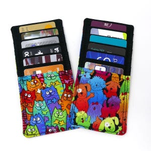 Hunde Katzen Liebhaber Kreditkartenhalter, 6-Slot Insert, Brieftasche Geldbörse Wristlet, Geschenk Loyalität Versicherung Karten, schneller Versand, Geschenk für Hundemama