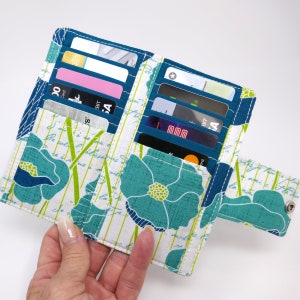 Türkis Floral 10-Slot-Kreditkartenhalter, Geschenk Loyalität Krankenversicherung Kartenhalter, Lehrer Wertschätzung Geschenk, Geldbörse Insert, Aqua & Lime